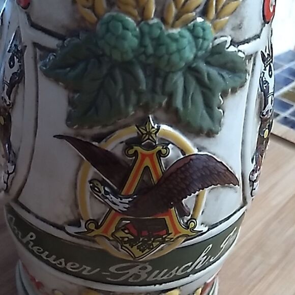Budweiser vintage 80's Anheuser-Busch Inc Clydesdales Ceramarte beer stein meg - Picture 8 of 12